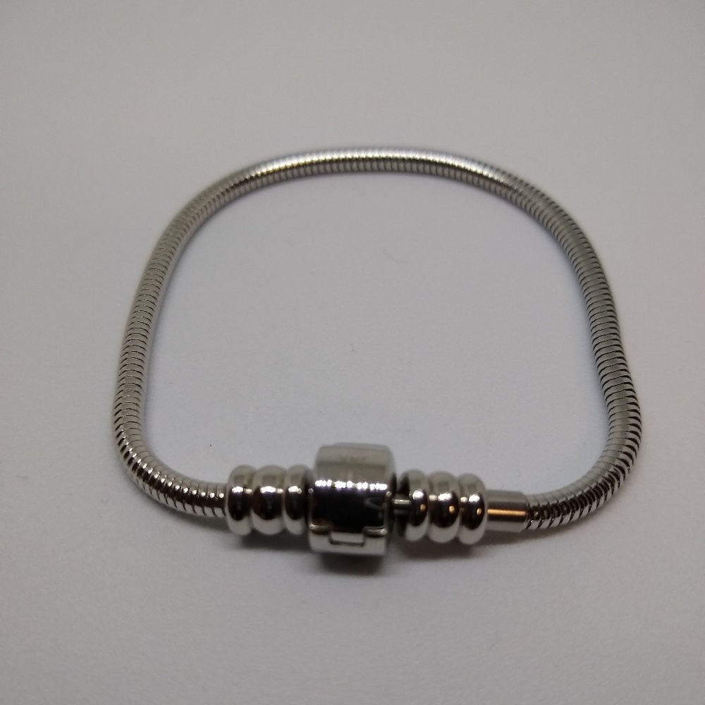 New Silver Color Barrel Charm Bracelet